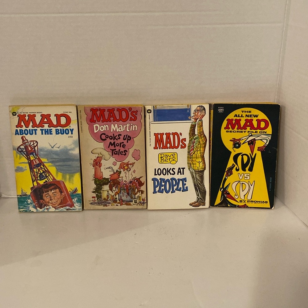 Vintage 4 Used Mad Paperback books ,